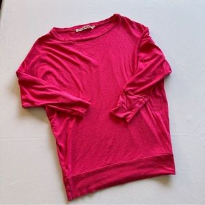 Michael Stars. Bright pink dolman sleeve wide neck tshirt